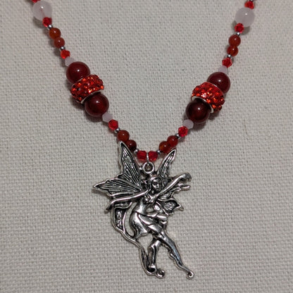 ✨Cinderdancer✨| Carnelian & Snow Quartz Fairy Necklace