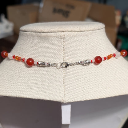 ✨Cinderdancer✨| Carnelian & Snow Quartz Fairy Necklace