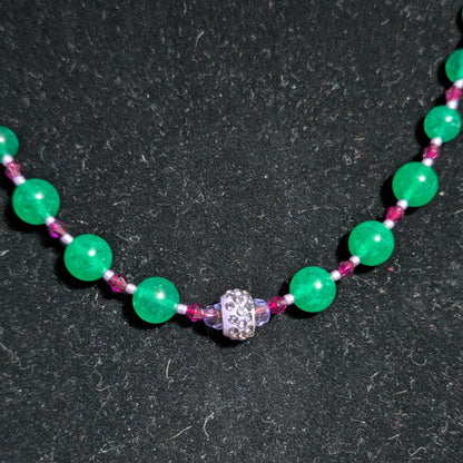 ✨Sugardrop Court✨| Green Jade Necklace with Purple Accents