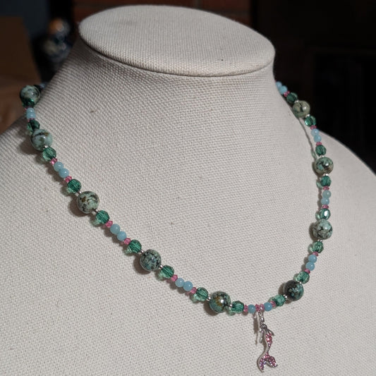 ✨Seaflitter✨| African Turquoise, Amazonite & Crystal Mermaid Necklace