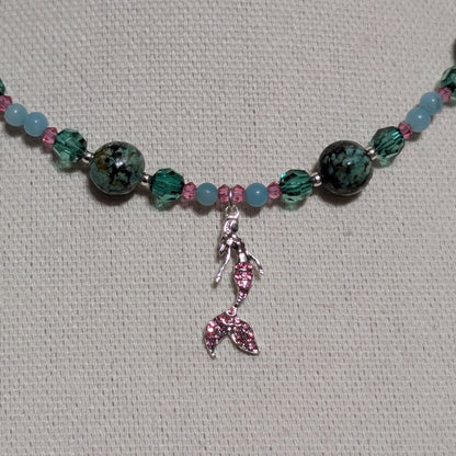 ✨Seaflitter✨| African Turquoise, Amazonite & Crystal Mermaid Necklace