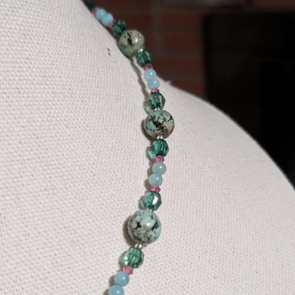 ✨Seaflitter✨| African Turquoise, Amazonite & Crystal Mermaid Necklace