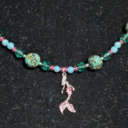 ✨Seaflitter✨| African Turquoise, Amazonite & Crystal Mermaid Necklace