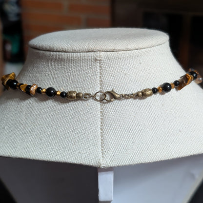 ✨Sparklespore✨| Onyx & Tiger’s Eye Mushroom Necklace