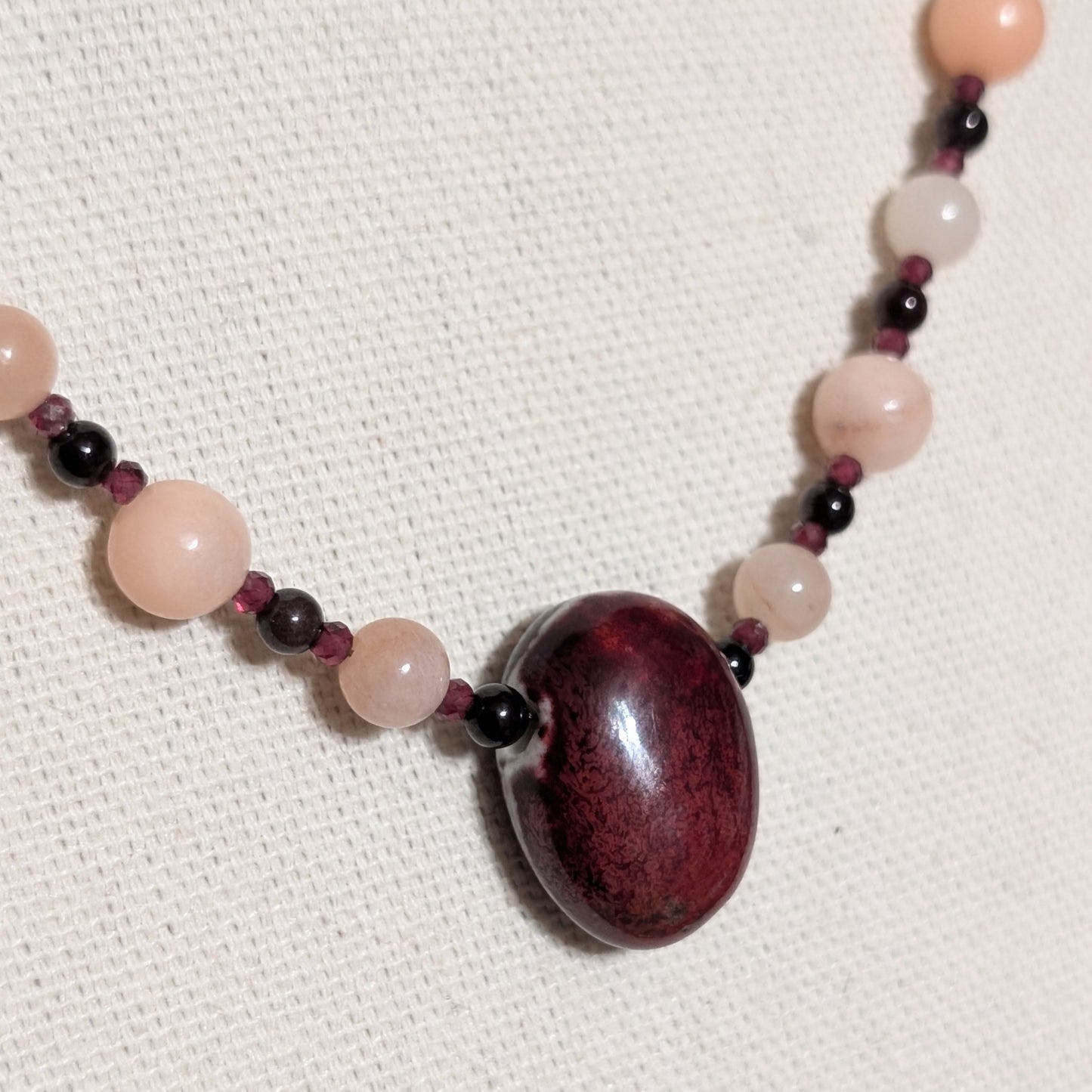 ✨Dawnbound Lace✨| Peach Aventurine & Garnet Necklace
