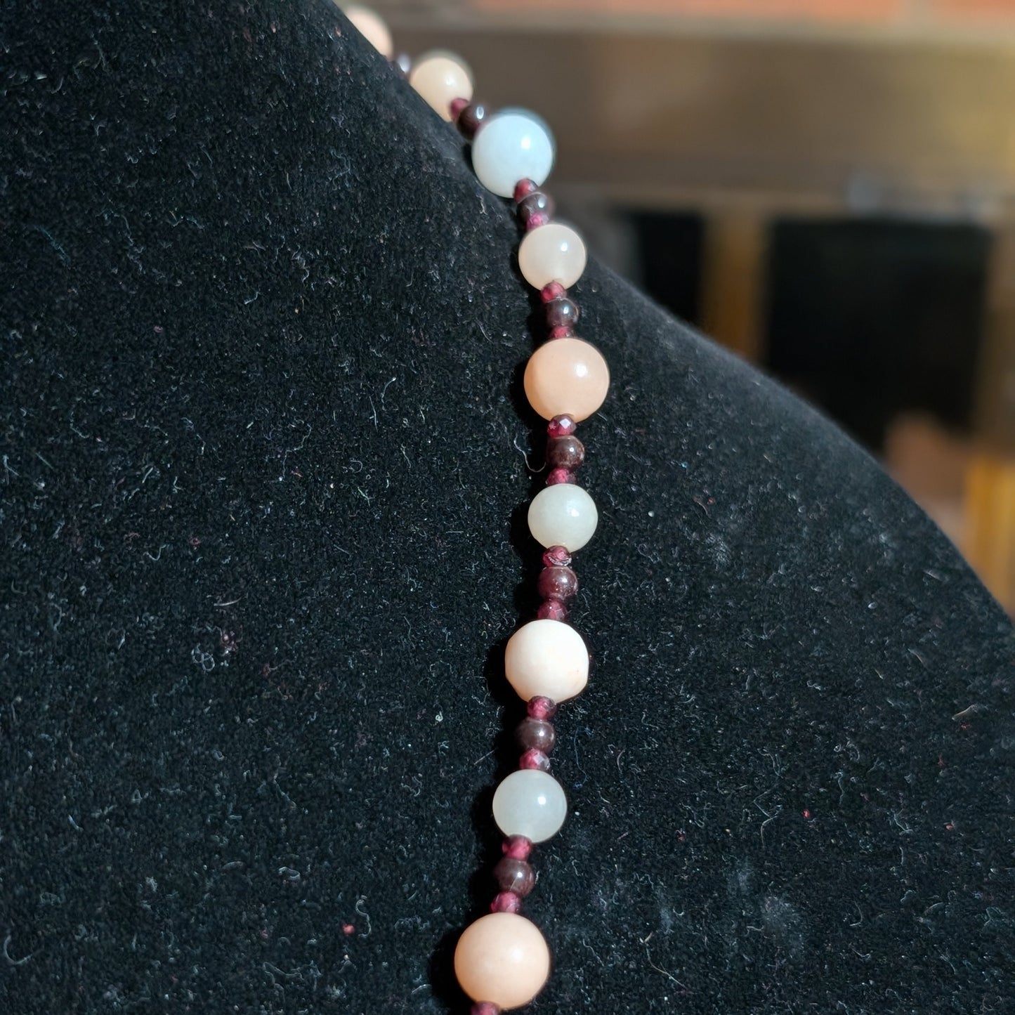 ✨Dawnbound Lace✨| Peach Aventurine & Garnet Necklace