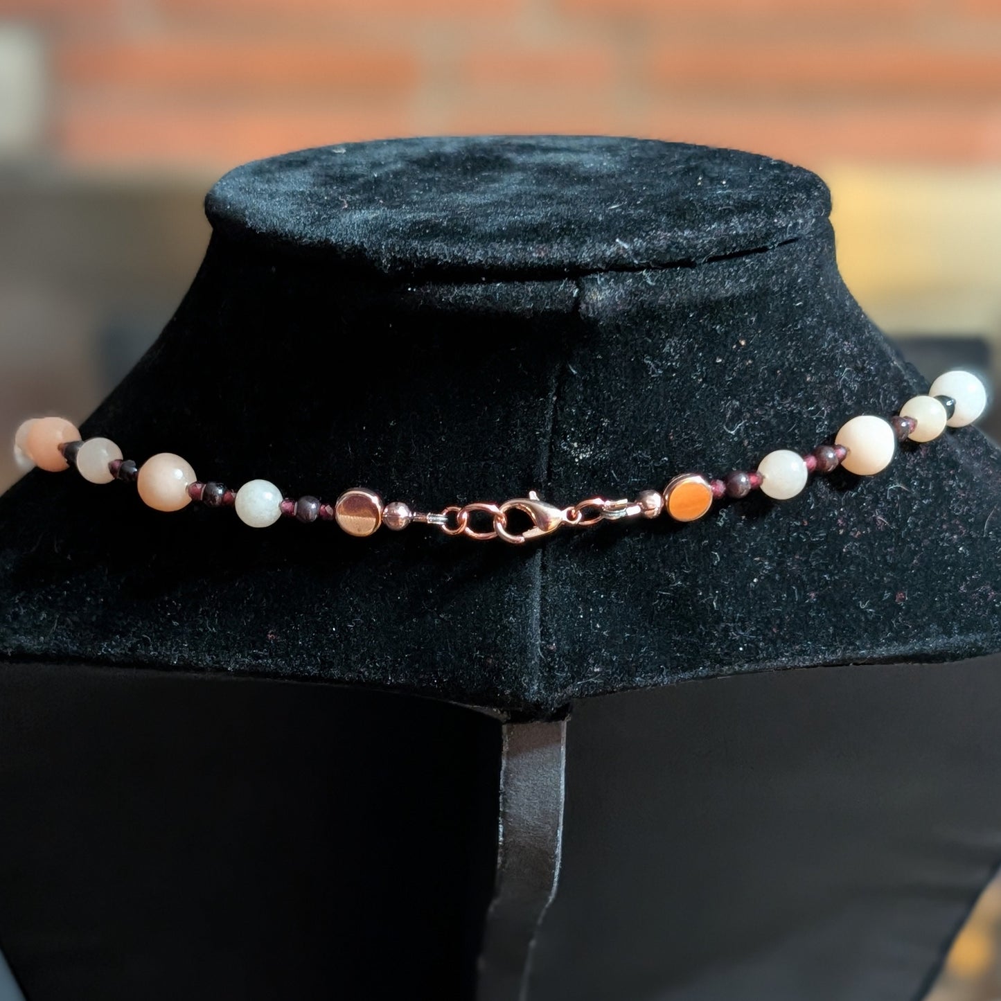 ✨Dawnbound Lace✨| Peach Aventurine & Garnet Necklace