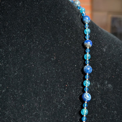 ✨Blueveil Heart✨| Lapis Lazuli & Blue Topaz with Fairy Heart Pendant
