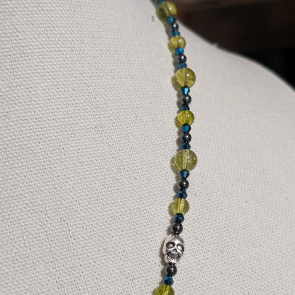 ✨Skeletoxic Waste✨| Poison Green Beaded Skeleton Mermaid Necklace