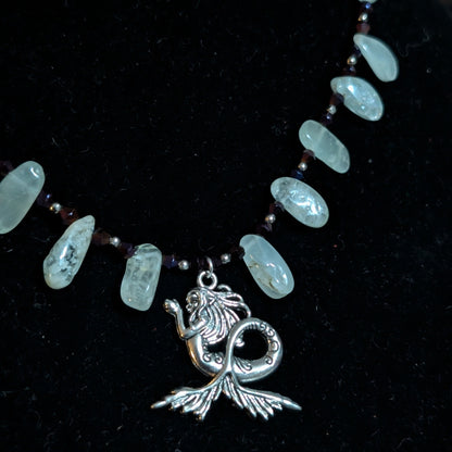 ✨Krakenne✨| Aquamarine Necklace with Mermaid Pendant