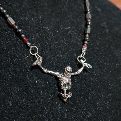 ✨Sangrim✨| Hematite & Onyx Skeleton Pendant Necklace