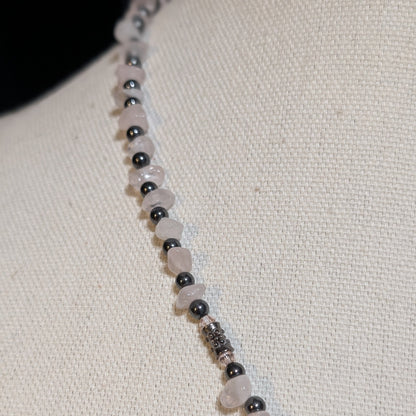 ✨Lady Punkoire✨| Rose Quartz & Hematite Cameo Necklace