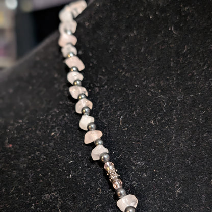 ✨Lady Punkoire✨| Rose Quartz & Hematite Cameo Necklace
