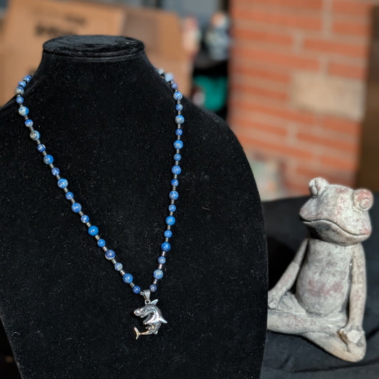 ✨Selachir✨| Lapis Lazuli & Hematite Shark Necklace