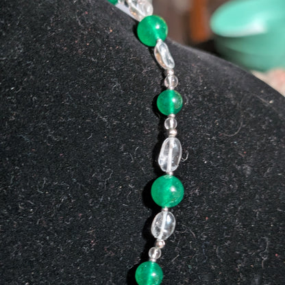 ✨Pondlight Jewels✨| Green Jade & Clear Quartz Frog Necklace