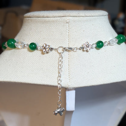 ✨Pondlight Jewels✨| Green Jade & Clear Quartz Frog Necklace