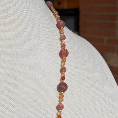 ✨Warmtheldra✨| Dragon Vein Agate, Carnelian & Citrine Dragon Necklace