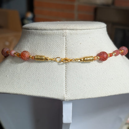 ✨Warmtheldra✨| Dragon Vein Agate, Carnelian & Citrine Dragon Necklace