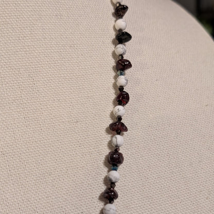 ✨Meduskull✨| Howlite, Garnet & Gunmetal Medusa Cameo Necklace