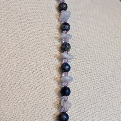 ✨Leapspray✨| Dolphin Cameo Necklace in Lapis Lazuli & Blue Lace Agate