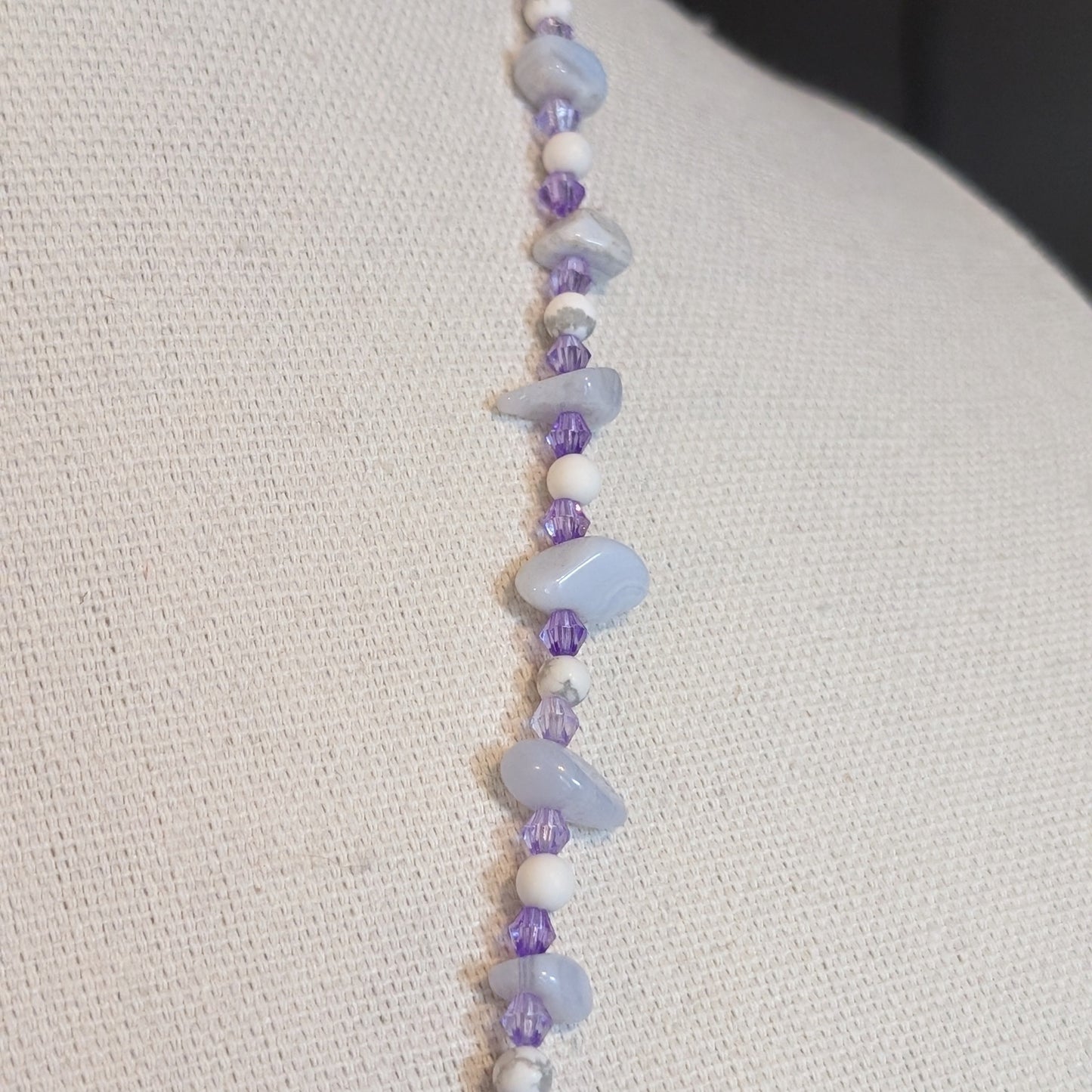 ✨Petalwing Whisper✨| Blue Lace Agate & Howlite 3D Butterfly Cameo Necklace with Toggle Clasp