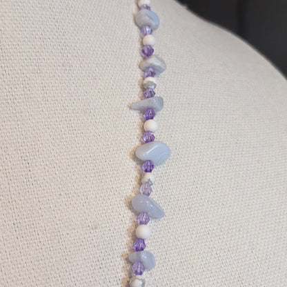 ✨Petalwing Whisper✨| Blue Lace Agate & Howlite 3D Butterfly Cameo Necklace with Toggle Clasp