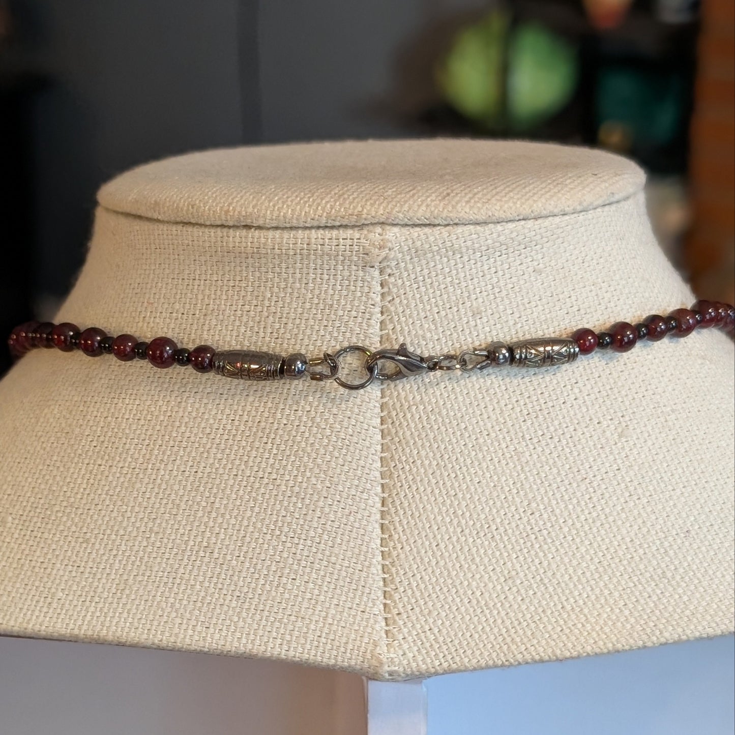 ✨Hollowheart Flight✨| Garnet & Black Tourmaline Necklace with Winged Ribcage Pendant