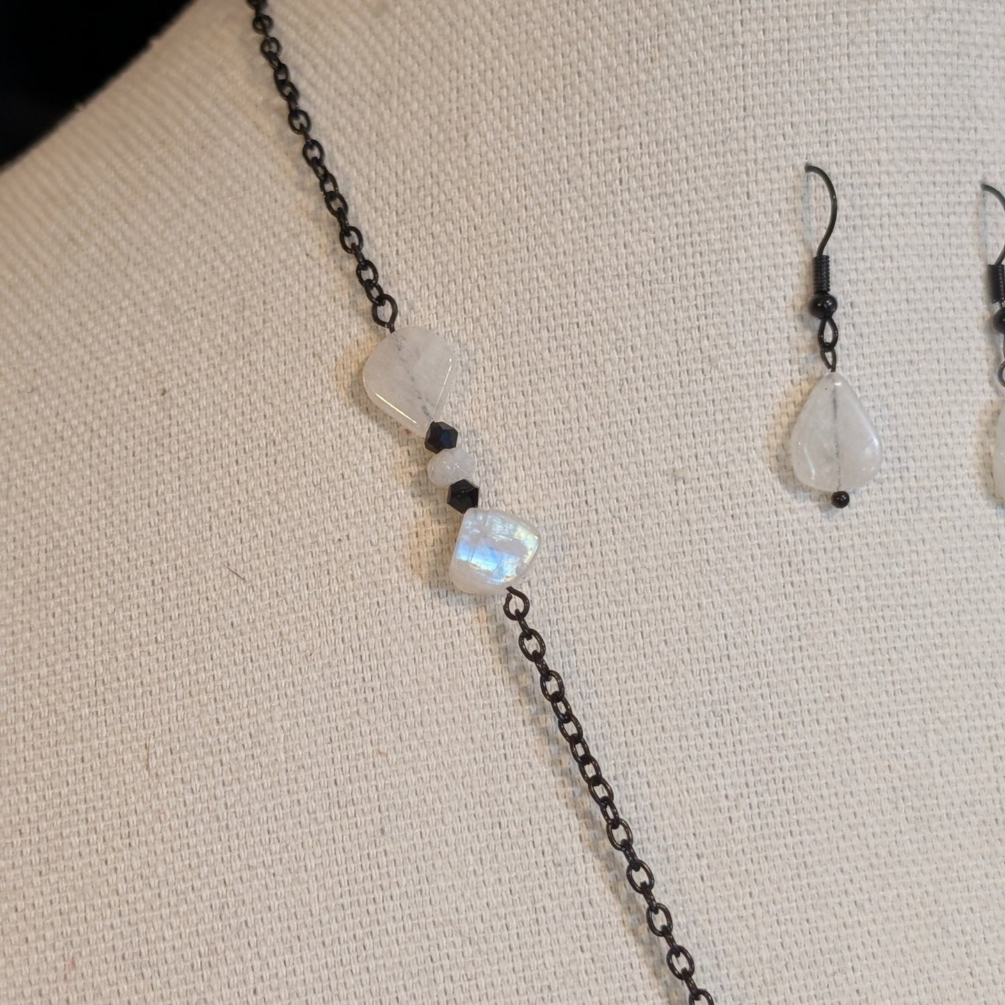 ✨Celestiax✨| Unicorn Cameo Necklace with Rainbow Moonstone Accents & Matching Earrings