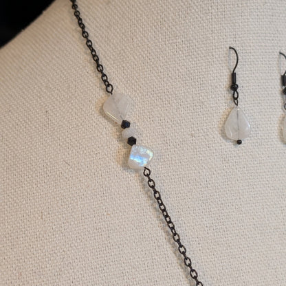 ✨Celestiax✨| Unicorn Cameo Necklace with Rainbow Moonstone Accents & Matching Earrings