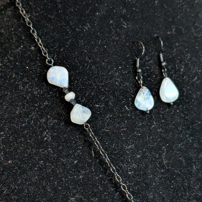 ✨Celestiax✨| Unicorn Cameo Necklace with Rainbow Moonstone Accents & Matching Earrings