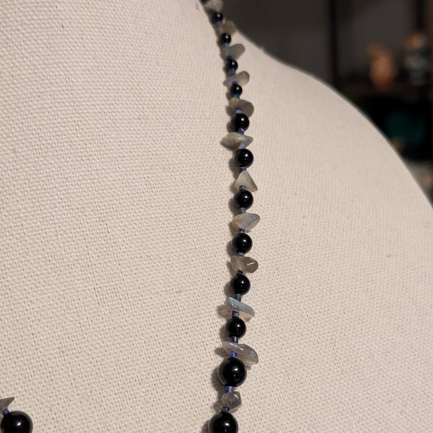 ✨Midnight Confidante✨| Labradorite, Onyx, & Lapis Skeletal Cameo Necklace