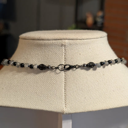 ✨Midnight Confidante✨| Labradorite, Onyx, & Lapis Skeletal Cameo Necklace