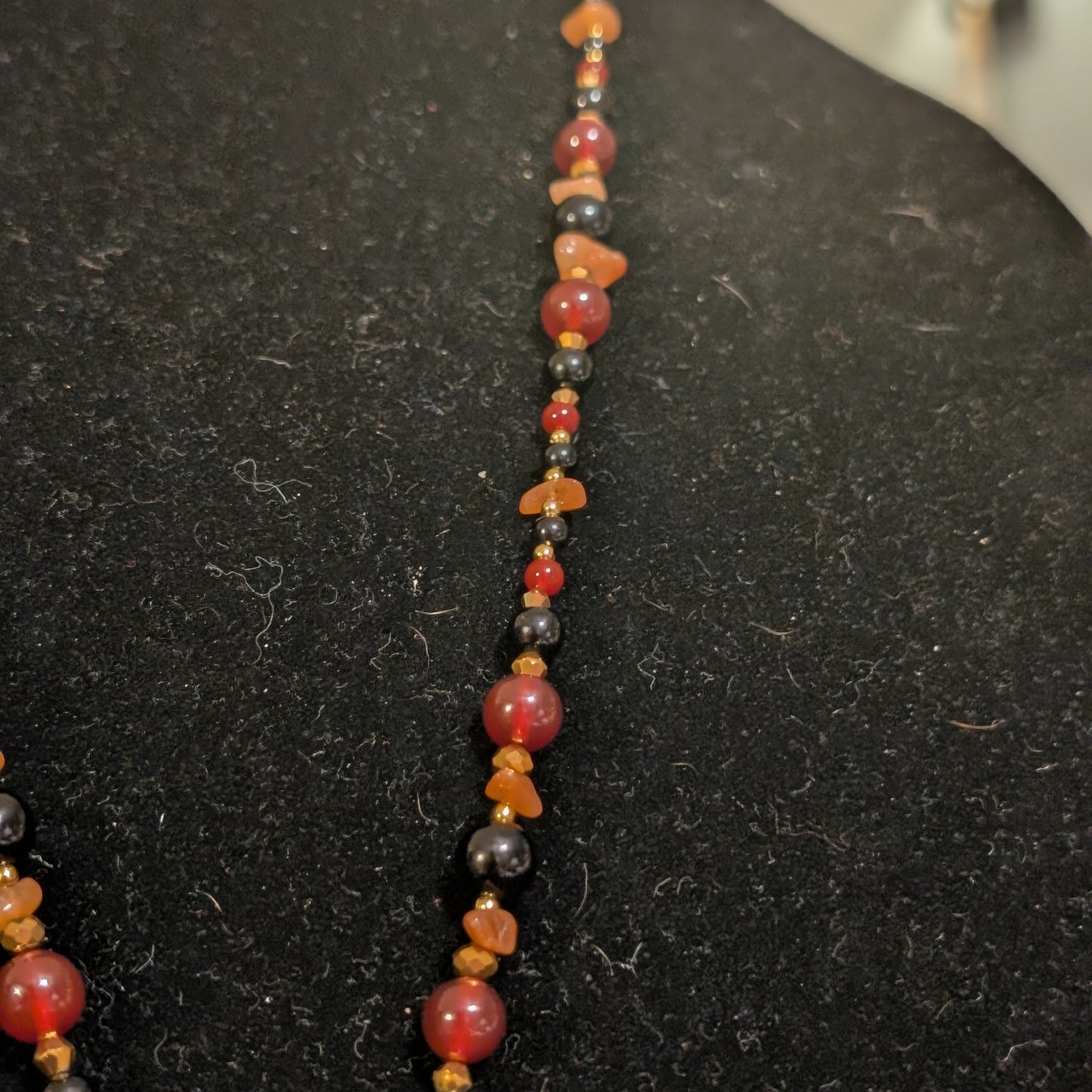 ✨Mariskullisman✨| Red Agate, Onyx, & Orange Aventurine Marigold Skull Cameo Necklace