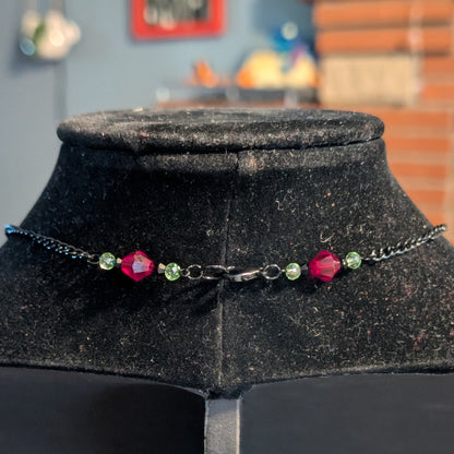 ✨Venombra✨| Skull & Serpent Cameo Necklace with Crimson & Venom-Green Crystals