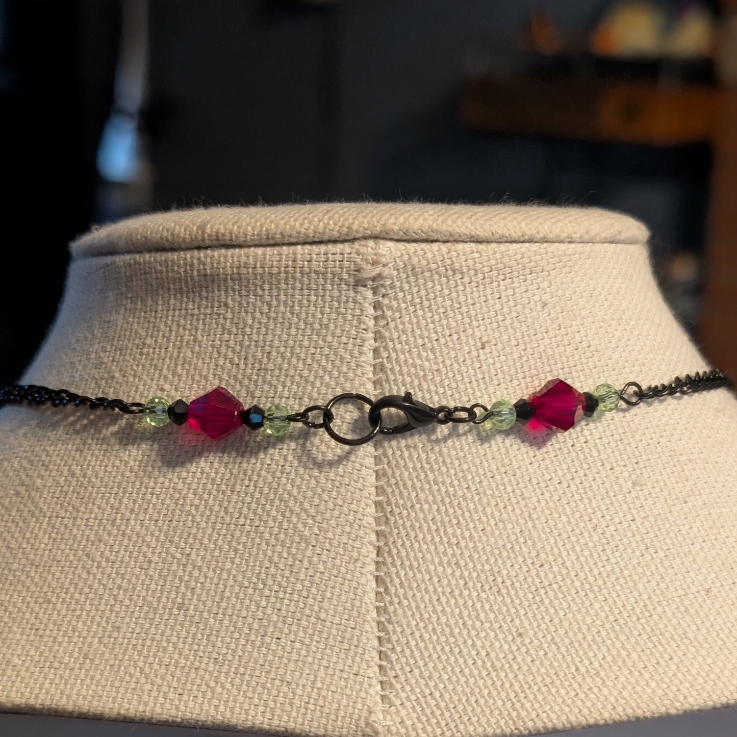 ✨Venombra✨| Skull & Serpent Cameo Necklace with Crimson & Venom-Green Crystals