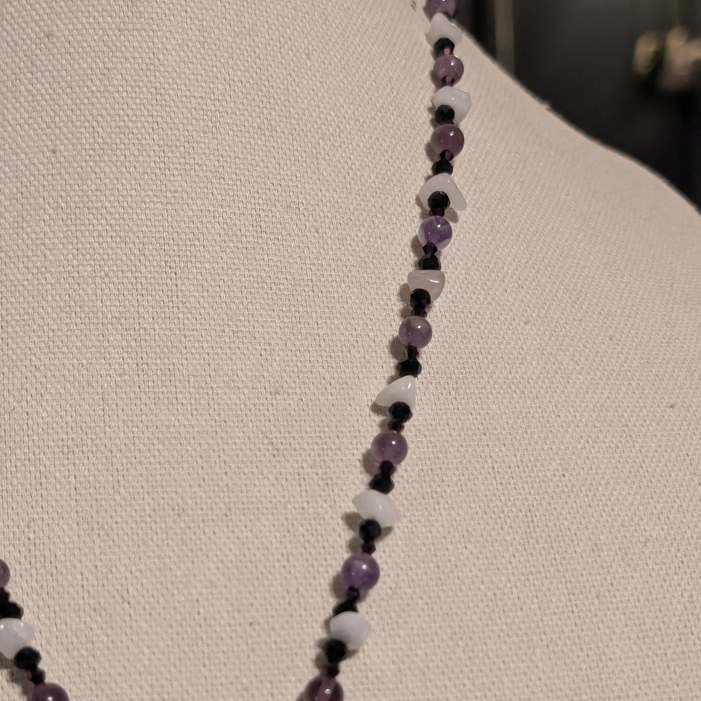 ✨Wraithora✨| Amethyst & Malaysia Quartz Skeleton Cameo Necklace