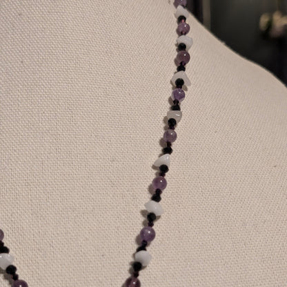 ✨Wraithora✨| Amethyst & Malaysia Quartz Skeleton Cameo Necklace