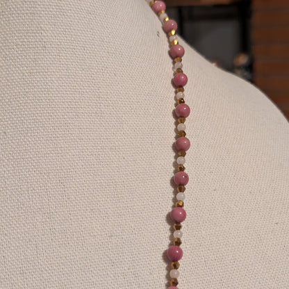 ✨Purrcilla✨| Rhodochrosite & Pink Morganite Cat Cameo Necklace