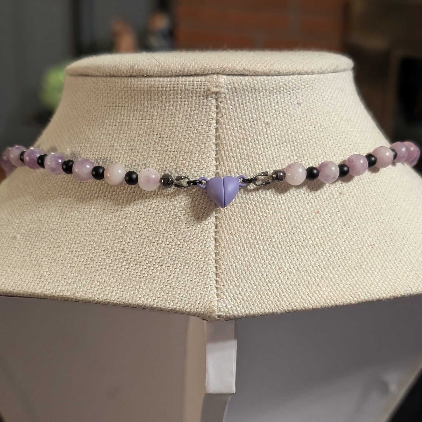 ✨Mournament Bloom✨| Lepidolite & Onyx Rose Cameo Necklace