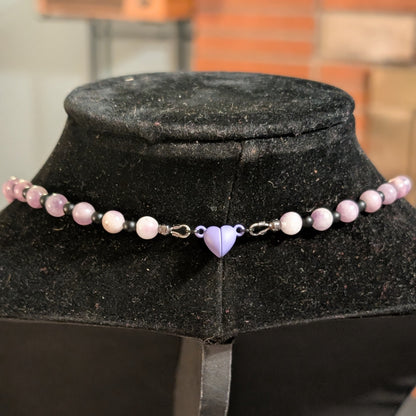 ✨Mournament Bloom✨| Lepidolite & Onyx Rose Cameo Necklace