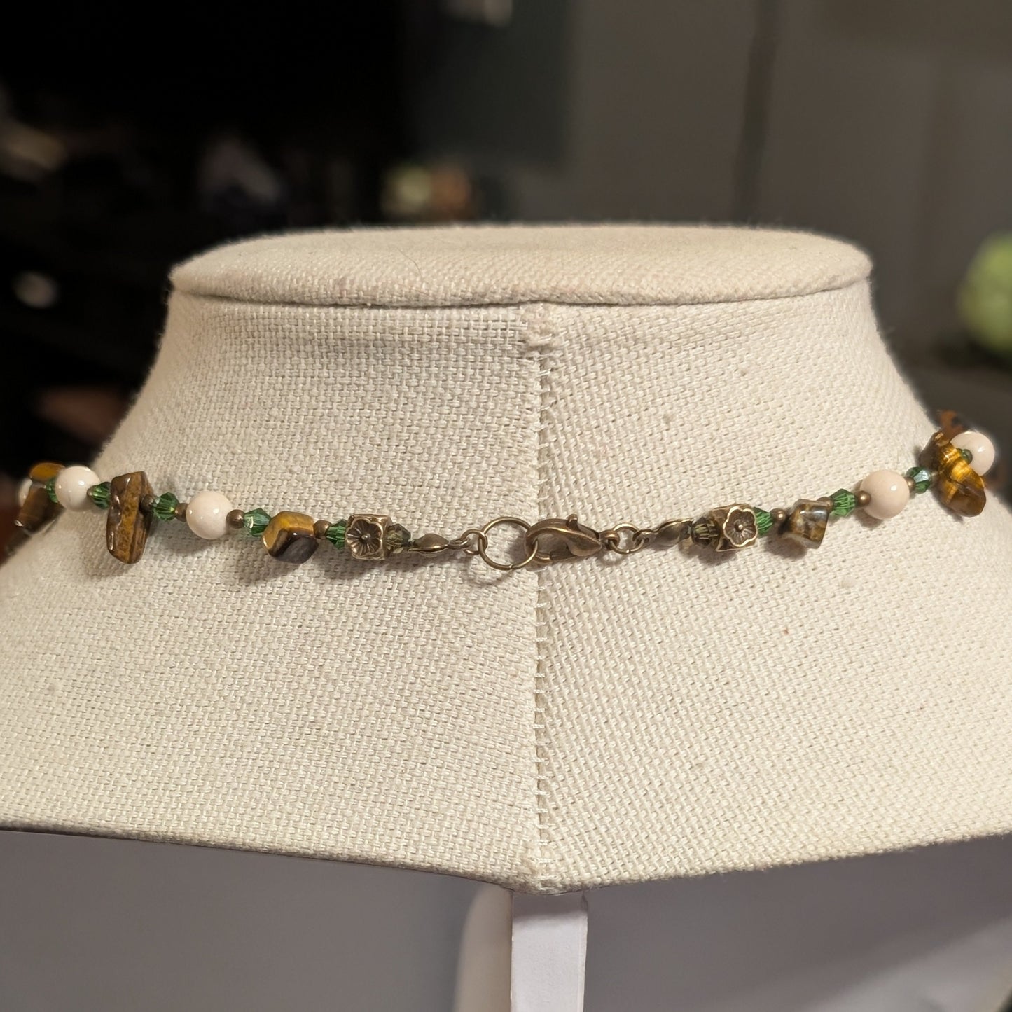 ✨Verdalis✨| Green Fairy Cameo Necklace in Tiger’s Eye & Riverstone