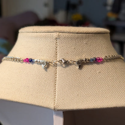 ✨Melusina’s Song✨| Mermaid Cameo Necklace with Pink & Blue Sparkle