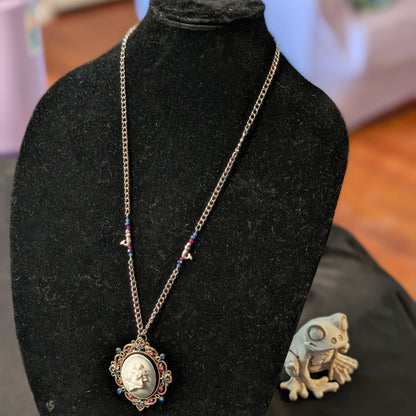 ✨Melusina’s Song✨| Mermaid Cameo Necklace with Pink & Blue Sparkle