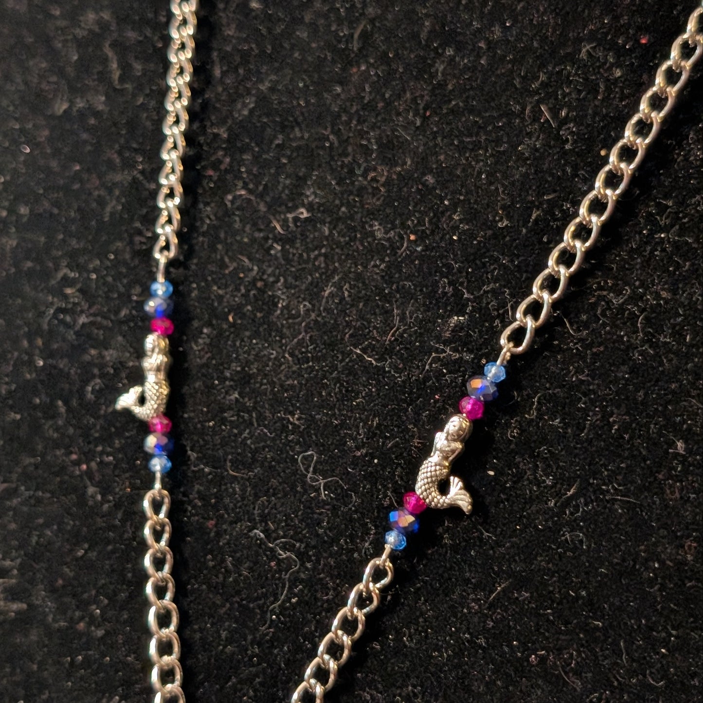 ✨Melusina’s Song✨| Mermaid Cameo Necklace with Pink & Blue Sparkle