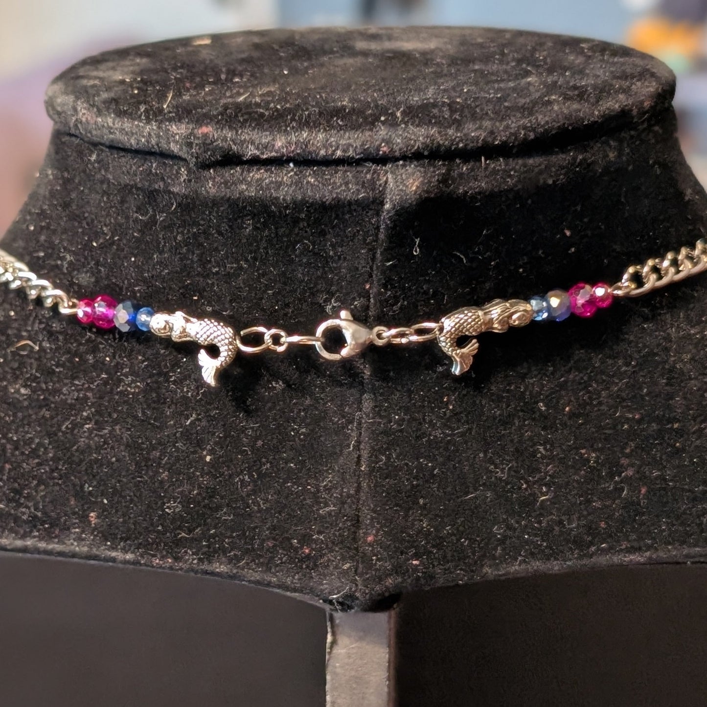 ✨Melusina’s Song✨| Mermaid Cameo Necklace with Pink & Blue Sparkle