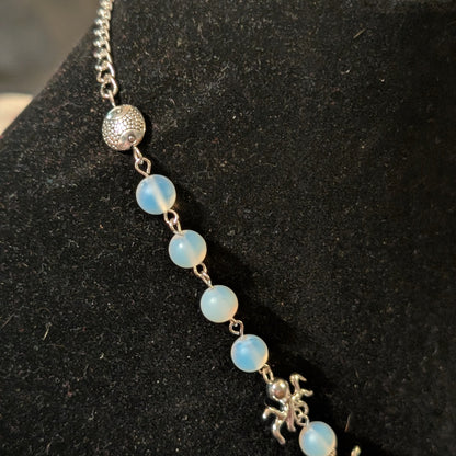 ✨Octopalle✨| Moonstone Opalite & Silver Octopus Necklace