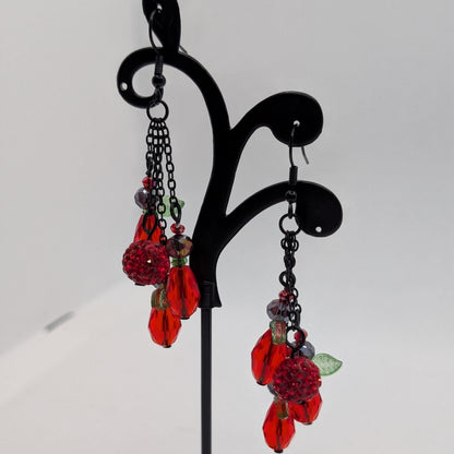 ✨Faeberries✨| Leaf-Winged Berry Cluster Earrings – Multiple Harvest Colors