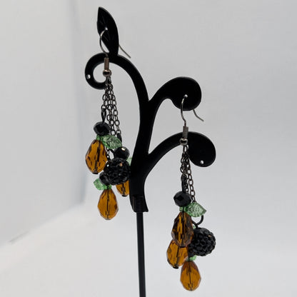 ✨Faeberries✨| Leaf-Winged Berry Cluster Earrings – Multiple Harvest Colors
