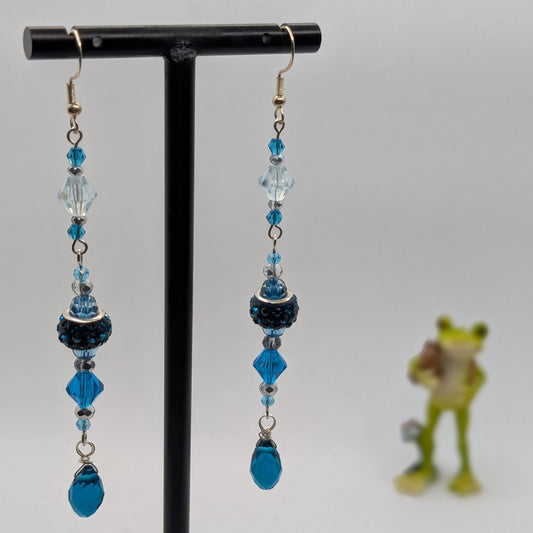 ✨Tideglimmer✨ | Seafoam Blue Crystal Drop Earrings