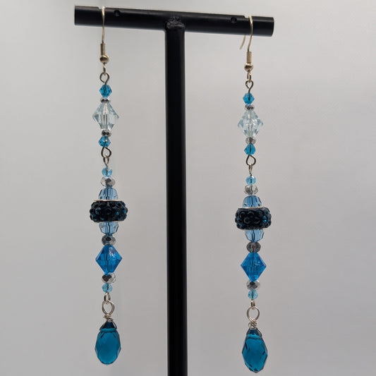 ✨Tideglimmer✨ | Seafoam Blue Crystal Drop Earrings